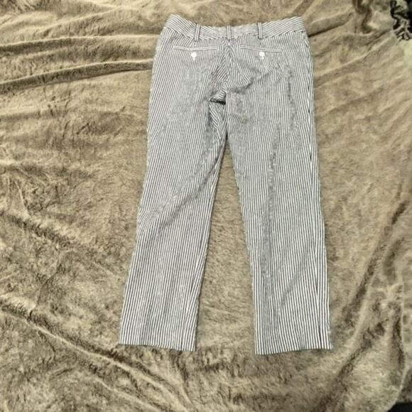 Club Monaco Striped Navy and White Trousers | Sz 4 - Picture 2 of 4